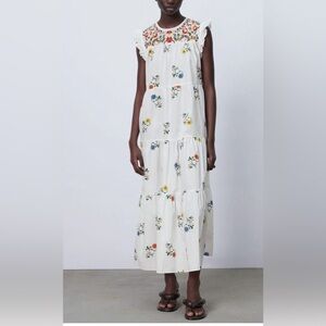 Zara XS. MAXI COTTON DRESS